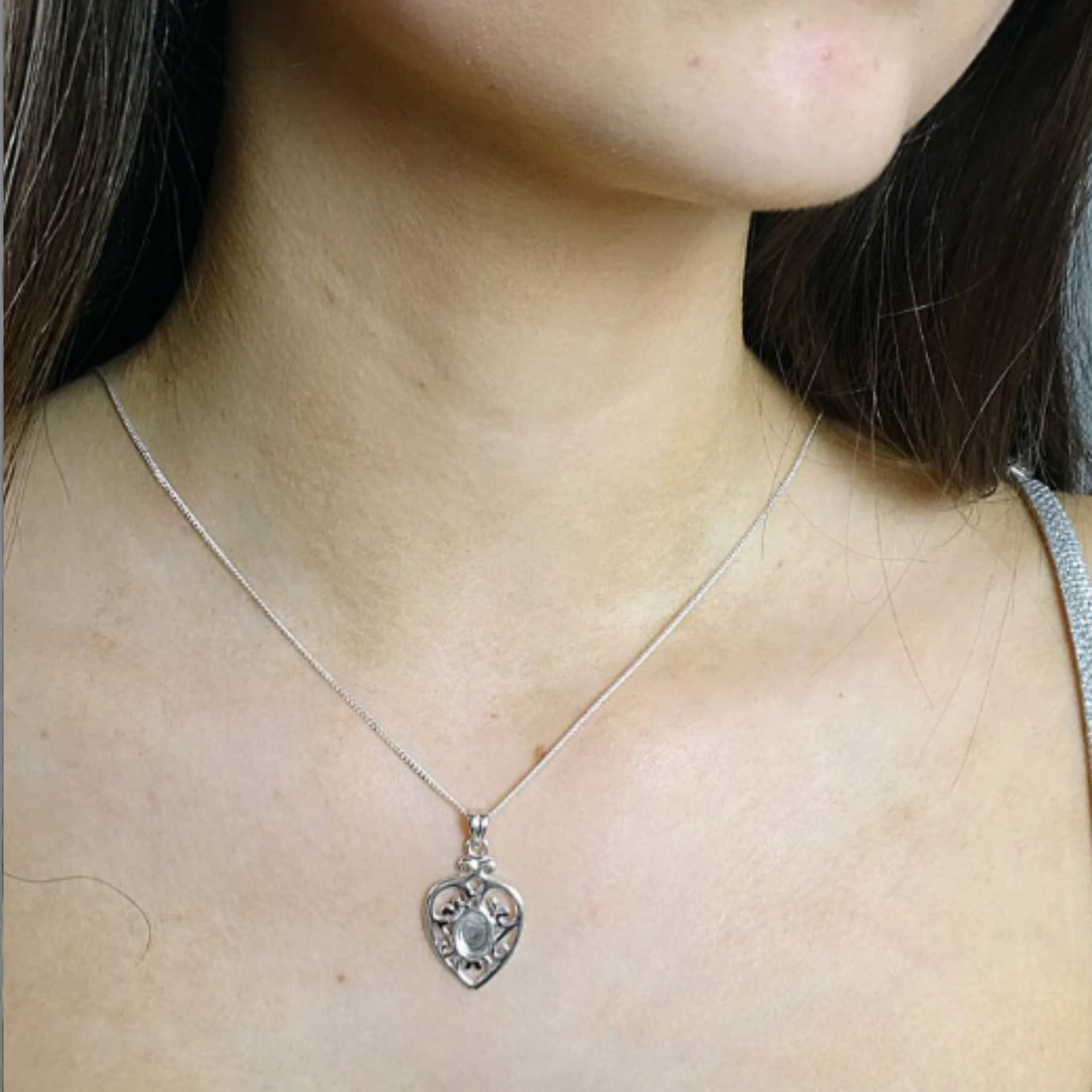 Heart Shaped Silver Pendant for Ashes Jewellery