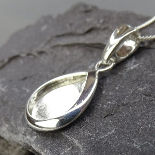 Silver Tear Drop Pendant for Ashes Jewellery
