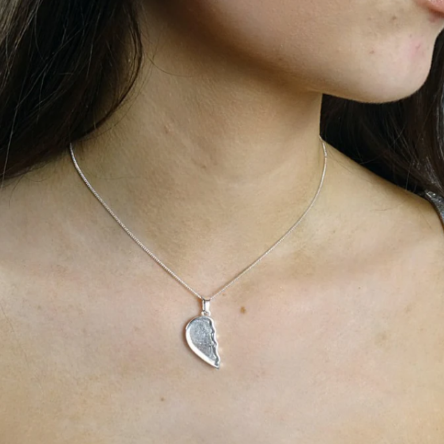 Solid Silver Two Part Heart Pendant for Ashes in Resin