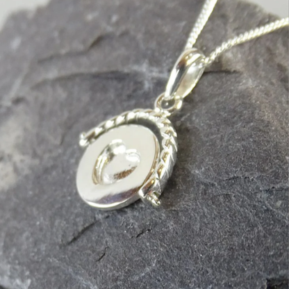 Silver Spinning Fob Pendant With Heart for Ashes