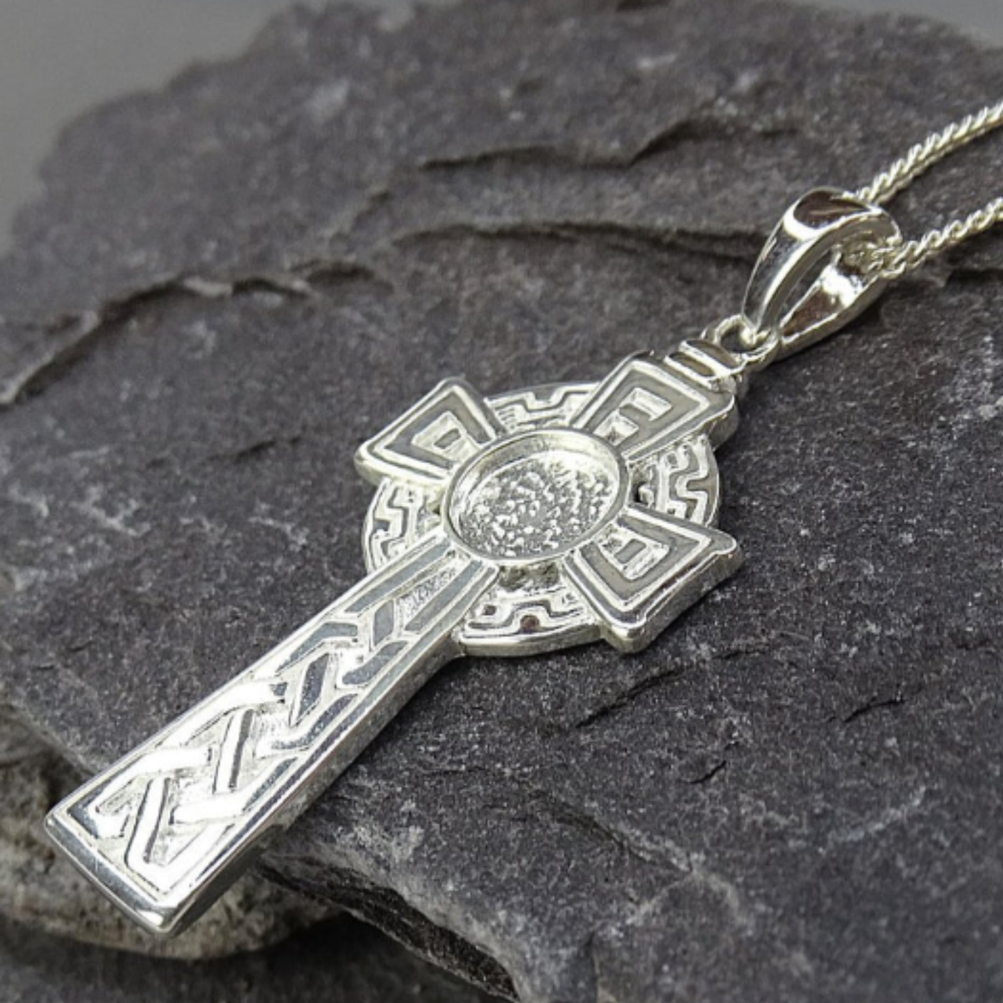 Silver Celtic Cross for Ashes Jewellery