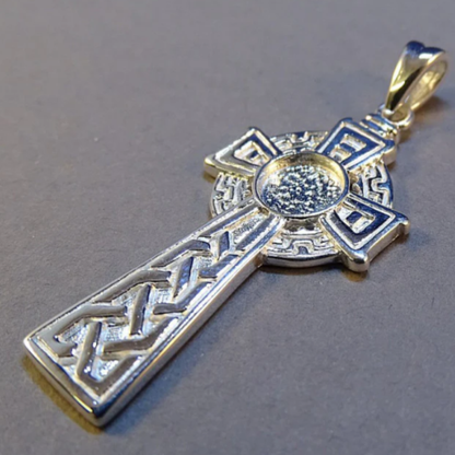Silver Celtic Cross for Ashes Jewellery