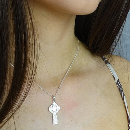 Silver Celtic Cross for Ashes Jewellery
