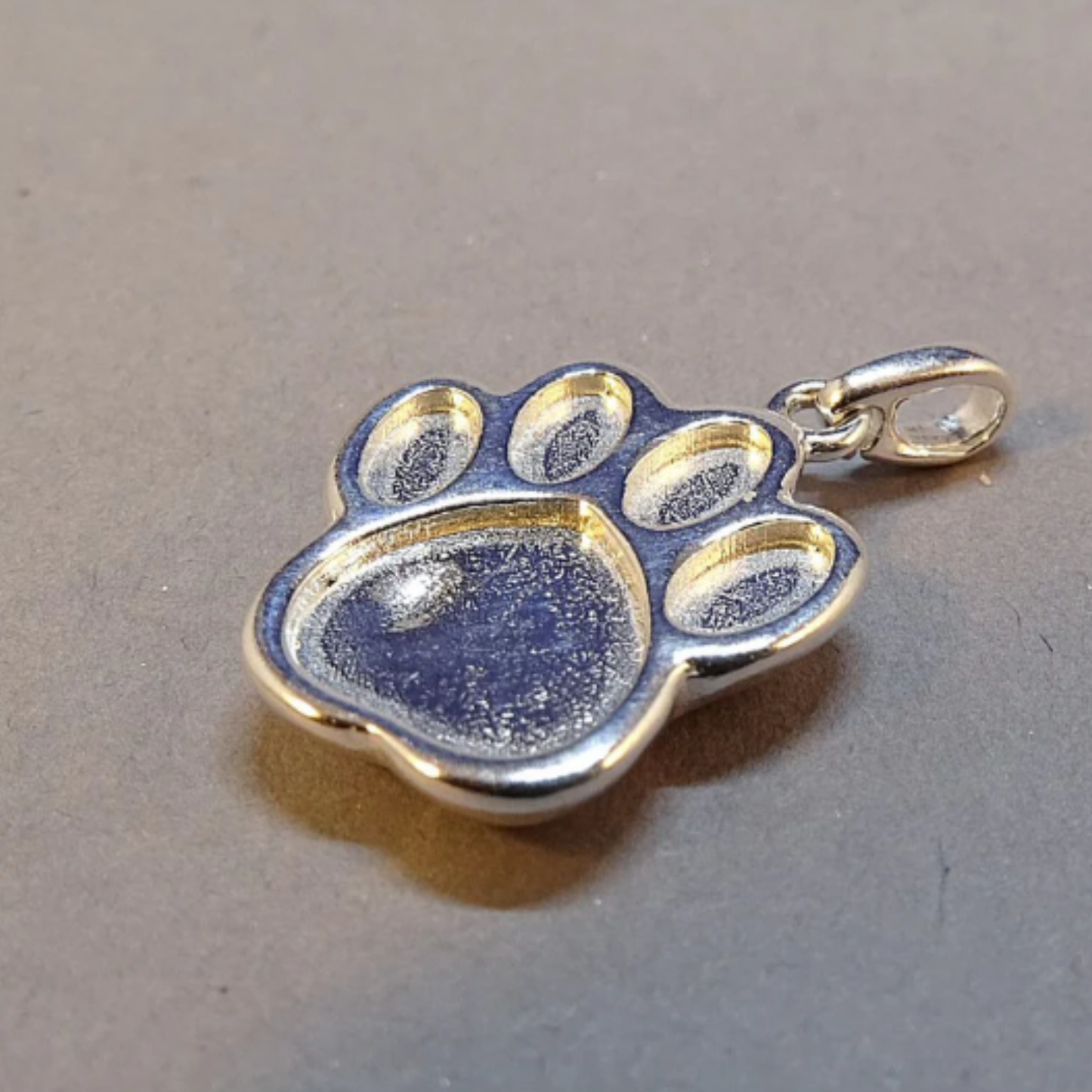 Solid Silver Dog Paw Pendant Pet Memorial Ashes