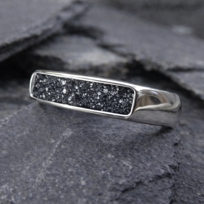 Gents Silver Ring With Channel For Ashes